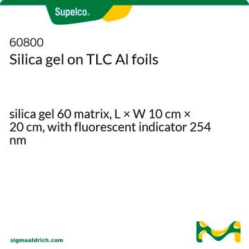 Aluminum TLC Plates: Silica with Fluorescence silica gel 60 matrix, L × W 10&#160;cm × 20&#160;cm, with fluorescent indicator 254 nm