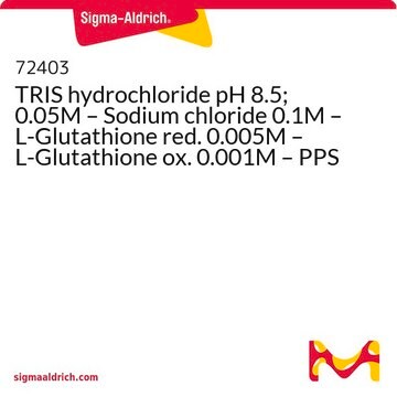 TRIS hydrochloride pH 8.5; 0.05M – Sodium chloride 0.1M – L-Glutathione red. 0.005M – L-Glutathione ox. 0.001M – PPS 1M solution