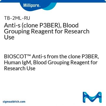 Anti-s (clone P3BER), Blood Grouping Reagent for Research Use BIOSCOT&#8482; Anti-s from the clone P3BER, Human IgM, Blood Grouping Reagent for Research Use