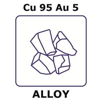 Copper-gold alloy, Cu95Au5 20g lump, 10mm max. lump size