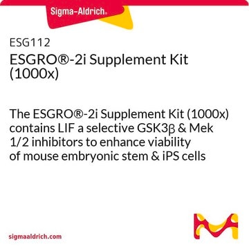 ESGRO&#174;-2i补充剂试剂盒（1000x） enhances viability of mouse embryonic stem and iPS cells in the absence of serum &amp; feeder cells