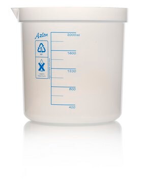 Azlon Straight-sided Beakers graduated, polypropylene, capacity 2000&#160;mL