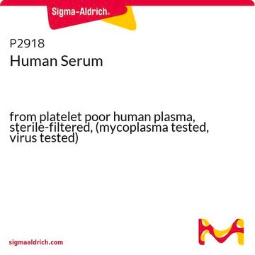 Suero humano from platelet poor human plasma, sterile-filtered, (mycoplasma tested, virus tested)