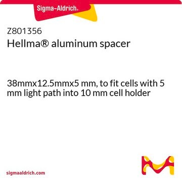 Hellma&#174; aluminum spacer 38mmx12.5mmx5 mm, to fit cells with 5 mm light path into 10 mm cell holder