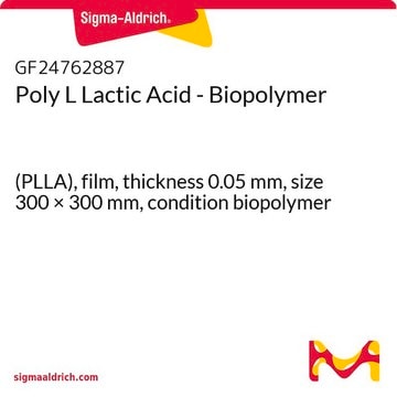 Poly L Lactic Acid - Biopolymer (PLLA), film, thickness 0.05&#160;mm, size 300 × 300&#160;mm, condition biopolymer