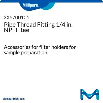 Pipe Thread Fitting 1/4 in. NPTF tee Accessories for filter holders for sample preparation.