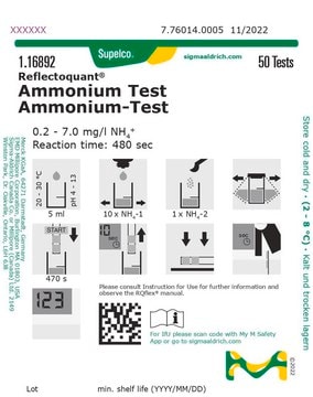 Ammonium-Test reflectometric, 0.2-7.0&#160;mg/L (NH4+), for use with REFLECTOQUANT&#174;