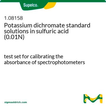 Potassium dichromate standard solutions in sulfuric acid (0.01N) test set for calibrating the absorbance of spectrophotometers