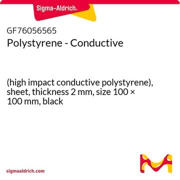 Polystyrene - Conductive (high impact conductive polystyrene), sheet, thickness 2&#160;mm, size 100 × 100&#160;mm, black