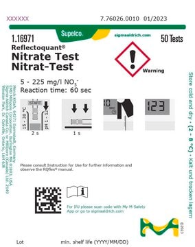 Test des nitrates reflectometric, 5-225&#160;mg/L (NO3-), for use with REFLECTOQUANT&#174;