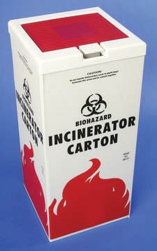 Cover for bio-hazard incinerator carton autoclavable