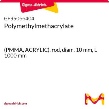 Polymethylmethacrylate (PMMA, ACRYLIC), rod, diam. 10&#160;mm, L 1000&#160;mm