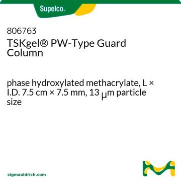 Précolonne TSKgel&#174; PW série GFC phase hydroxylated methacrylate, L × I.D. 7.5&#160;cm × 7.5&#160;mm, 13&#160;&#956;m particle size