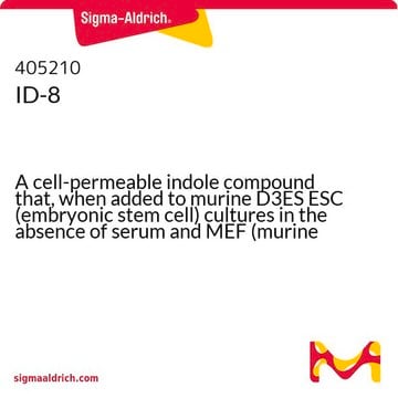 ID-8 A cell-permeable indole compound that, when added to murine D3ES ESC (embryonic stem cell) cultures in the absence of serum and MEF (murine embryonic fibroblast) feeder cells, serves as a cheaper, chemical alternative to LIF