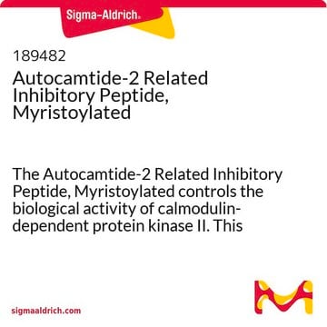 Autocamtide-2相关抑制肽，肉豆蔻酰化 The Autocamtide-2 Related Inhibitory Peptide, Myristoylated controls the biological activity of calmodulin-dependent protein kinase II. This small molecule/inhibitor is primarily used for Phosphorylation &amp; Dephosphorylation applications.