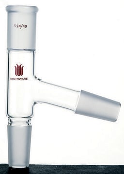 Synthware&#8482; distillation adapter top joint: ST/NS 19/22, bottom joint: ST/NS 19/22, side joint: 19/22, side arm angle: 75 deg