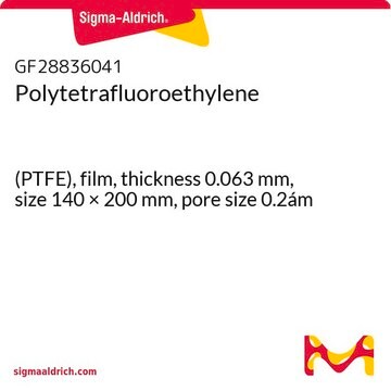 Polytetrafluoroethylene (PTFE), film, thickness 0.063&#160;mm, size 140 × 200&#160;mm, pore size 0.2ám