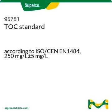 TOC standard according to ISO/CEN EN1484, 250&#160;mg/L±5&#160;mg/L