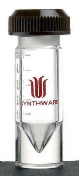 Synthware&#8482; conical bottom reaction vial with holed compression cap 5 mL, joint: ST/NS 14/10