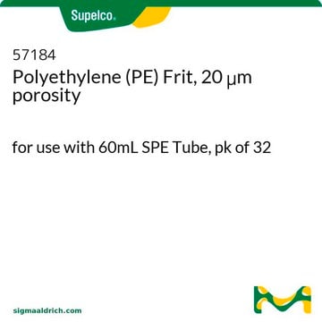 Fritté en polyéthylène&nbsp;(PE), porosité de 20&nbsp;µm for use with 60mL SPE Tube, pk of 32