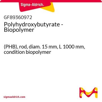 Polyhydroxybutyrate - Biopolymer (PHB), rod, diam. 15&#160;mm, L 1000&#160;mm, condition biopolymer