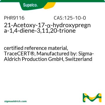 21-Acetoxy-17-&#945;-hydroxypregna-1,4-diene-3,11,20-trione certified reference material, TraceCERT&#174;, Manufactured by: Sigma-Aldrich Production GmbH, Switzerland