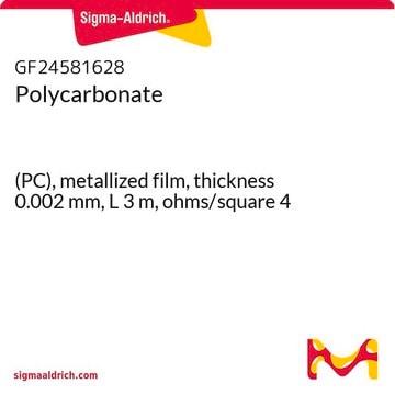 Polycarbonate (PC), metallized film, thickness 0.002&#160;mm, L 3&#160;m, ohms/square 4