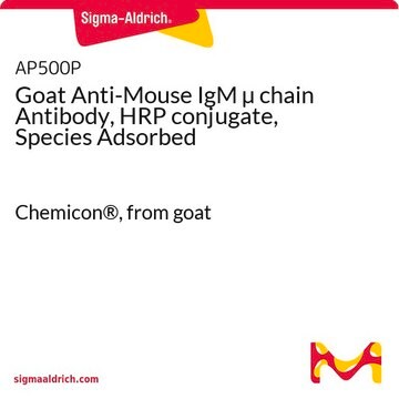 Anticorps de chèvre anti-chaîne&nbsp;&#181; d'IgM de souris, correspondant aux espèces adsorbées lors de la purification, et conjugué à de la HRP Chemicon&#174;, from goat