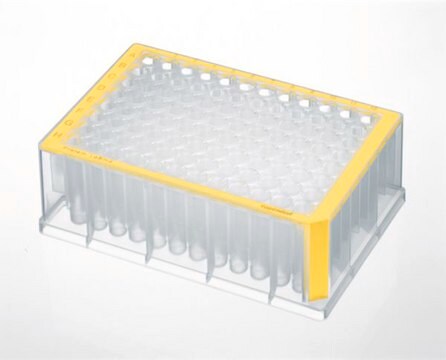 Eppendorf&#174; Deepwell plates, Protein LoBind, 96 wells yellow plate, conical bottom colorless wells, capacity 1000&#160;&#956;L, pkg of 20&#160;ea