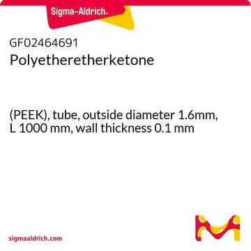 Polyetheretherketone (PEEK), tube, outside diameter 1.6mm, L 1000&#160;mm, wall thickness 0.1&#160;mm