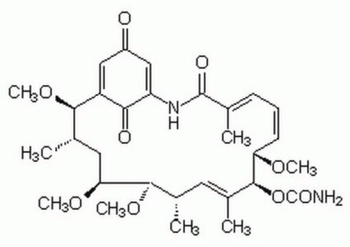 Herbimycyna A, Streptomyces sp. A potent and cell-permeable protein tyrosine kinase inhibitor.