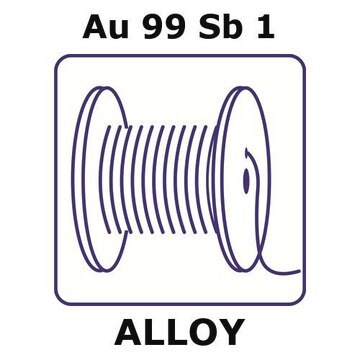 Gold-antimony alloy, Au99Sb1 0.1m wire, 1.0mm diameter, annealed