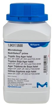 Gélose trypticase soja - milieu de culture déshydraté NutriSelect&#174; Prime, EP, USP, JP, ISO, FDA BAM, powder, Suitable for use in Halal and Kosher certified processes