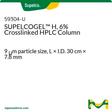 Columnas para HPLC reticuladas al 6% SUPELCOGEL&#8482; 9&#160;&#956;m particle size, L × I.D. 30&#160;cm × 7.8&#160;mm