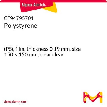 Polystyrene (PS), film, thickness 0.19&#160;mm, size 150 × 150&#160;mm, clear clear