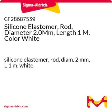 Silicone Elastomer, Rod, Diameter 2.0Mm, Length 1 M, Color White silicone elastomer, rod, diam. 2&#160;mm, L 1&#160;m, white