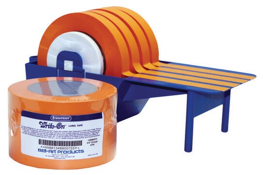 Bel-Art&#174; Write-on&#8482; Label Tape roll size 40&#160;yard, orange, width 3/4&#160;in., pk of 4