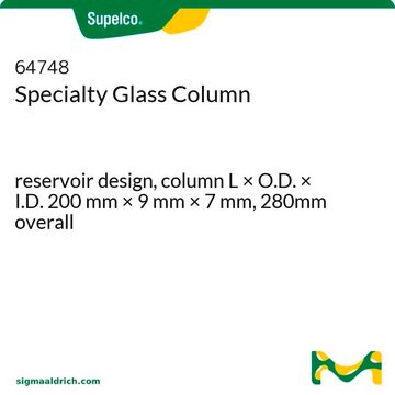 Colonne en verre de spécialité reservoir design, column L × O.D. × I.D. 200&#160;mm × 9&#160;mm × 7&#160;mm, 280mm overall