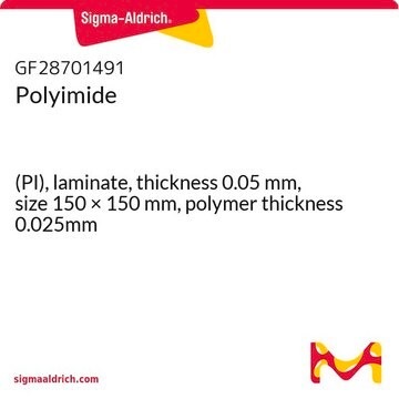 Polyimide (PI), laminate, thickness 0.05&#160;mm, size 150 × 150&#160;mm, polymer thickness 0.025mm