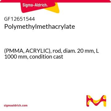 Polymethylmethacrylate (PMMA, ACRYLIC), rod, diam. 20&#160;mm, L 1000&#160;mm, condition cast