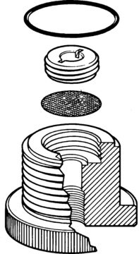 End-fitting adapter for large columns NPTF 1/2&#160;in.