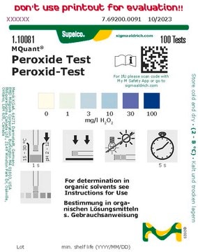 Peroxide Test colorimetric, 0.5-100&#160;mg/L (H2O2), MQuant&#174;