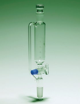 Pyrex&#174; Addition funnel, graduated, pressure equalising, cylindrical with PTFE key 100&#160;mL