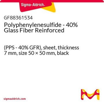 Polyphenylenesulfide - 40% Glass Fiber Reinforced (PPS - 40% GFR), sheet, thickness 7&#160;mm, size 50 × 50&#160;mm, black