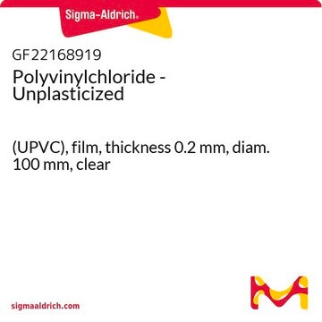 Polyvinylchloride - Unplasticized (UPVC), film, thickness 0.2&#160;mm, diam. 100&#160;mm, clear