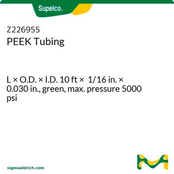 Tuyau en PEEK L × O.D. × I.D. 10&#160;ft × 1/16&#160;in. × 0.030&#160;in., green, max. pressure 5000 psi