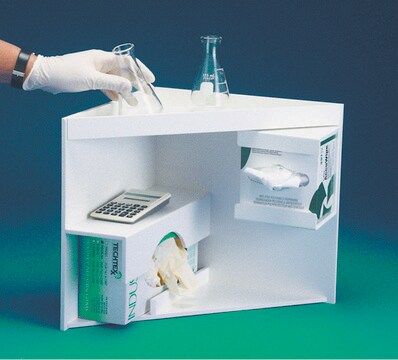 Corner shelf units Glove box and Kimwipe holder