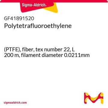 Polytetrafluoroethylene (PTFE), fiber, tex number 22, L 200&#160;m, filament diameter 0.0211mm