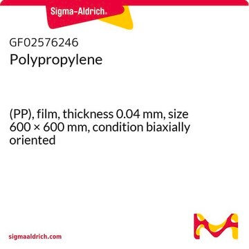 聚丙烯 (PP), film, thickness 0.04&#160;mm, size 600 × 600&#160;mm, condition biaxially oriented