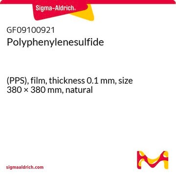 Polyphenylenesulfide (PPS), film, thickness 0.1&#160;mm, size 380 × 380&#160;mm, natural